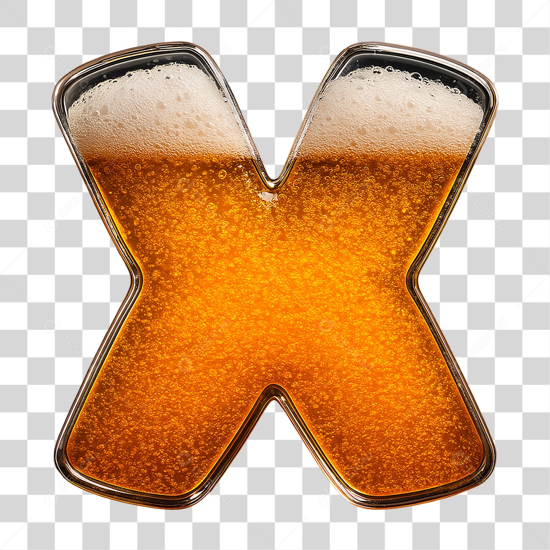 Letra X Preenchido de Bebida PNG Transparente