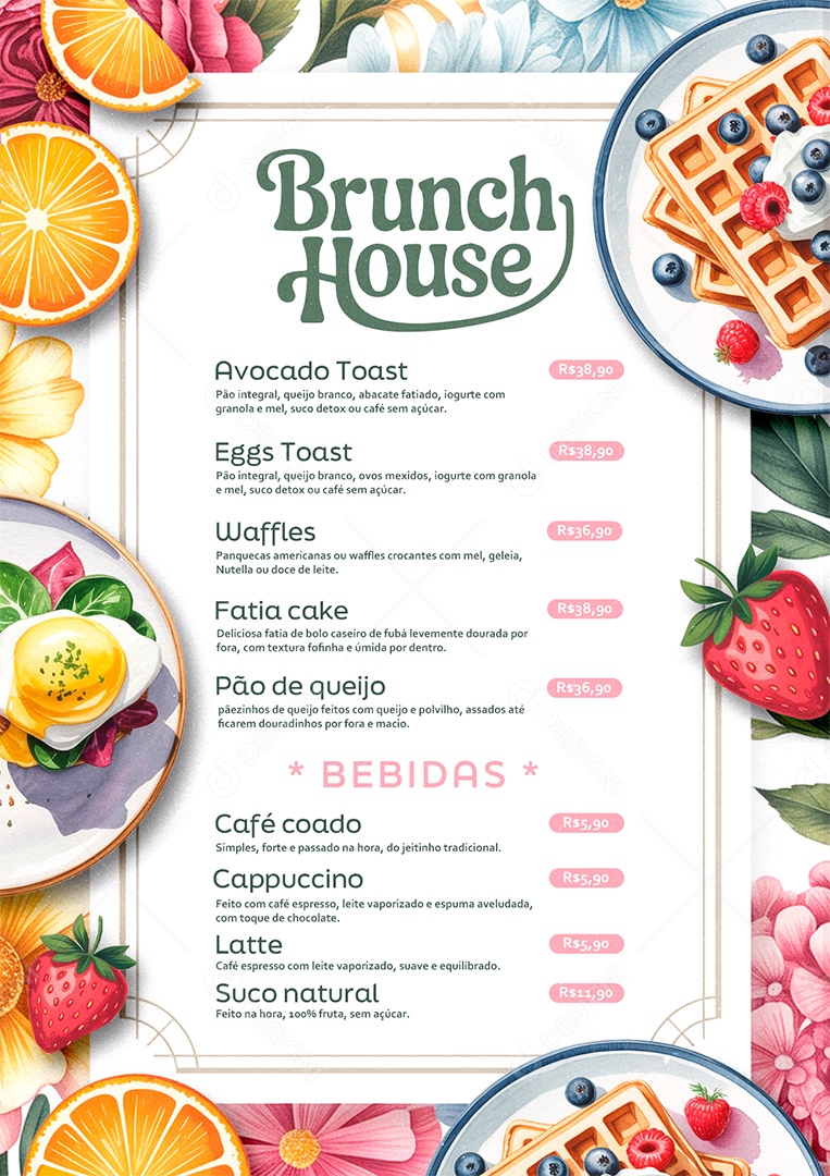 Modelo de Cardápio Breakfast PSD Editável