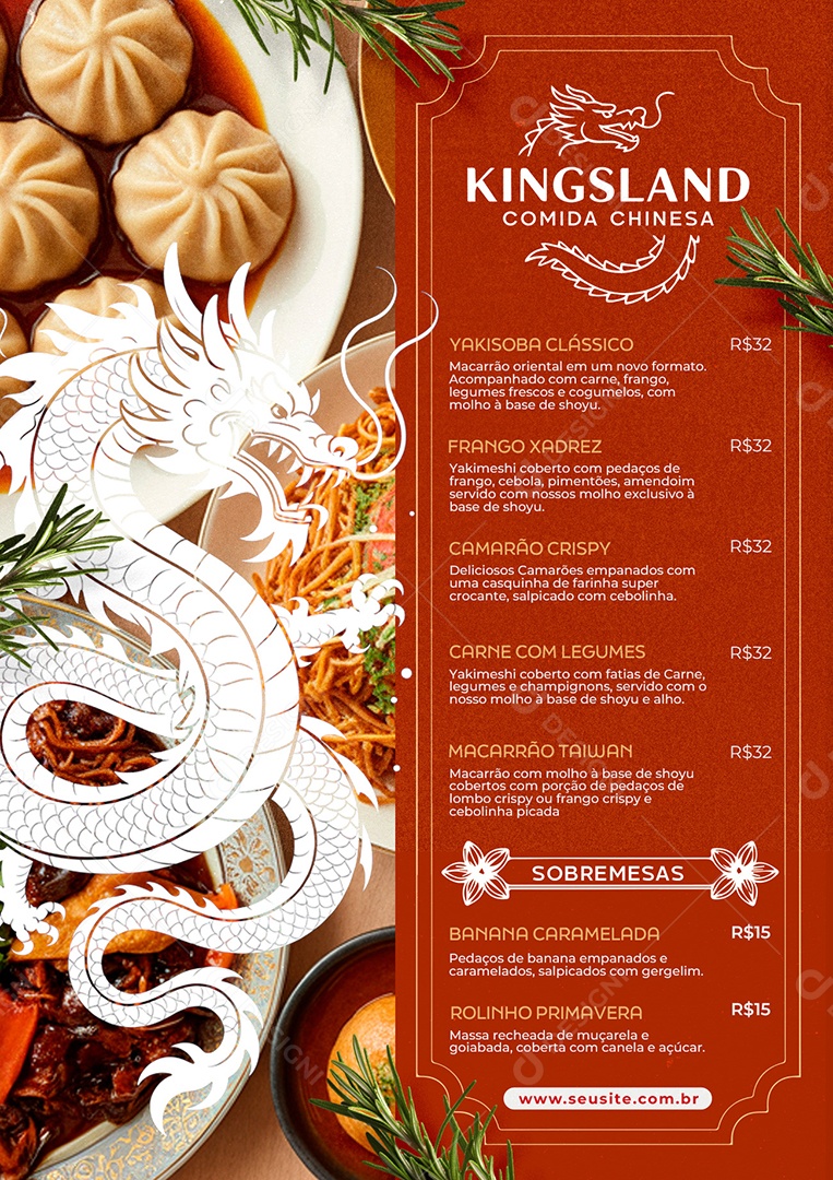 Cardápio Comida Chinesa PSD Editável