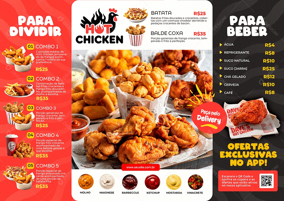 Cardápio Frango Frito PSD Editável