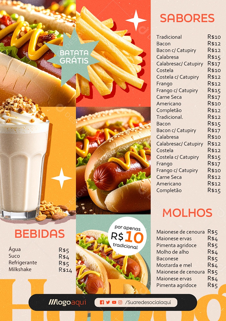 Cardápio Hotdog PSD Editável