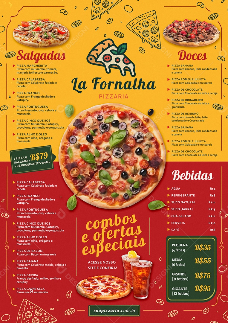 Cardápio Pizzaria PSD Editável