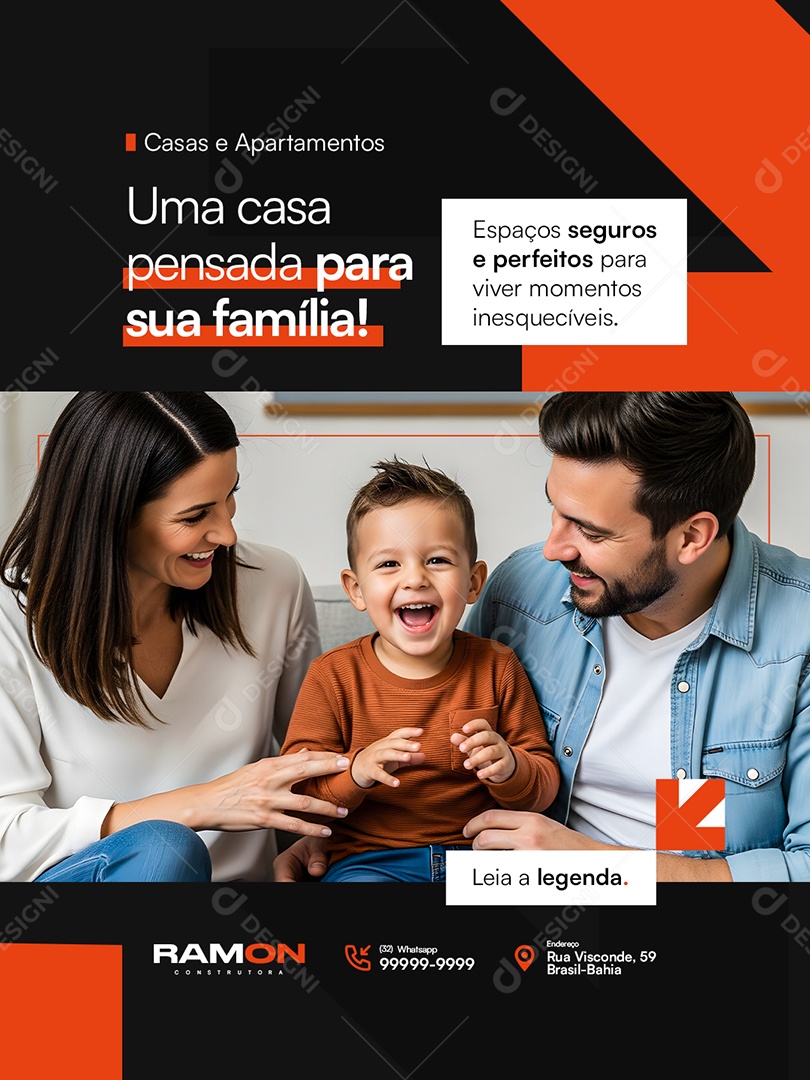 Construtora Casas e Apartamentos Social Media PSD Editável