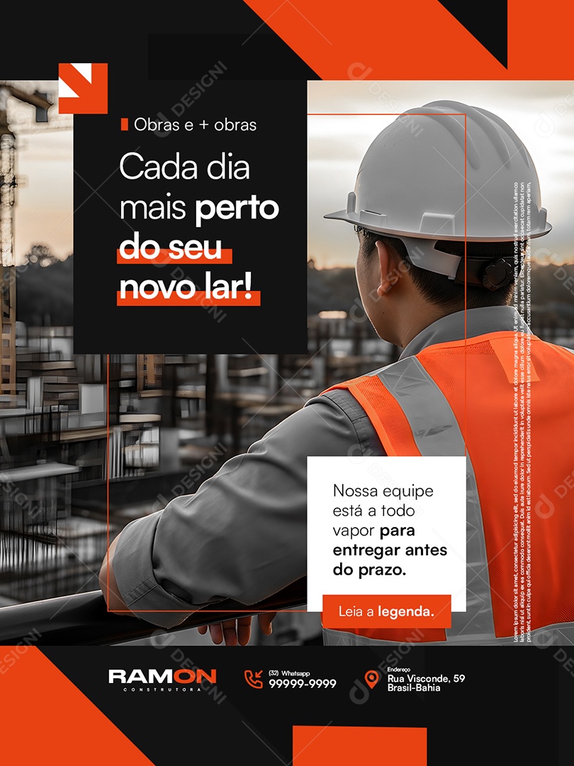Construtora Obras e Mais Obras Social Media PSD Editável