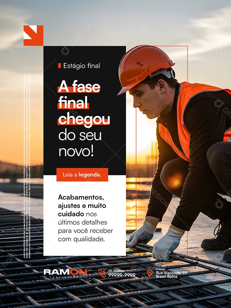 Construtora Estágio Final Social Media PSD Editável