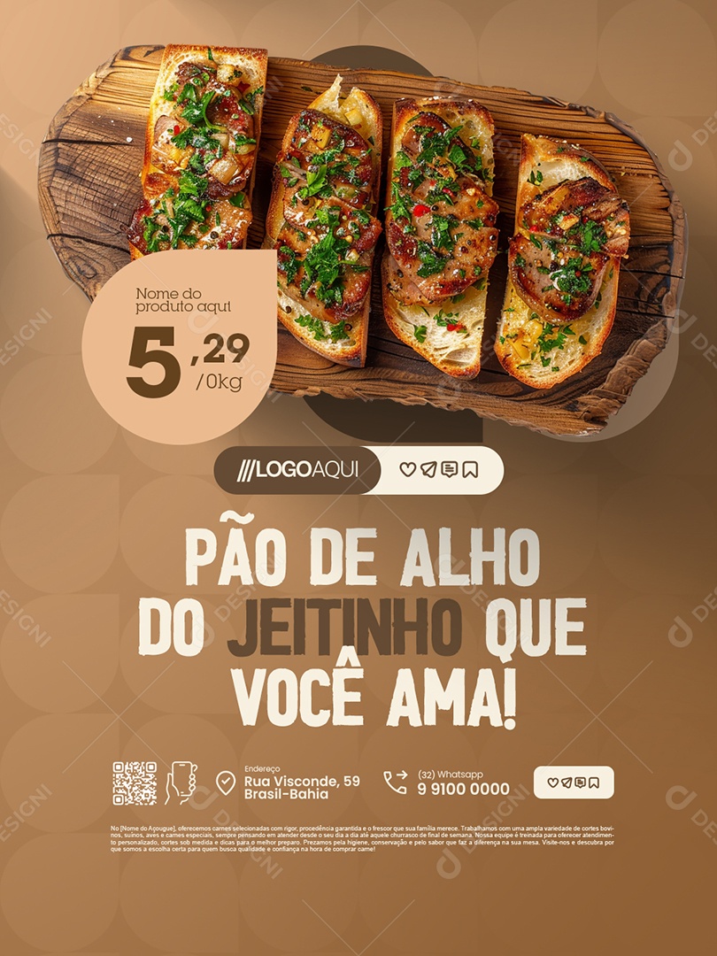 Padaria Pão De Alho Social Media PSD Editável