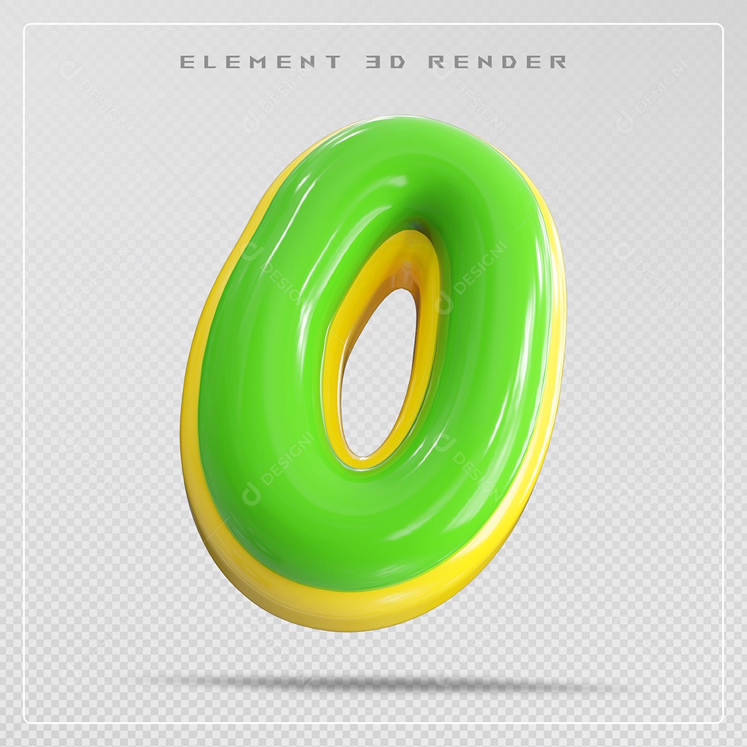 Elemento 3D Letra O Vermelho Para Composição PSD