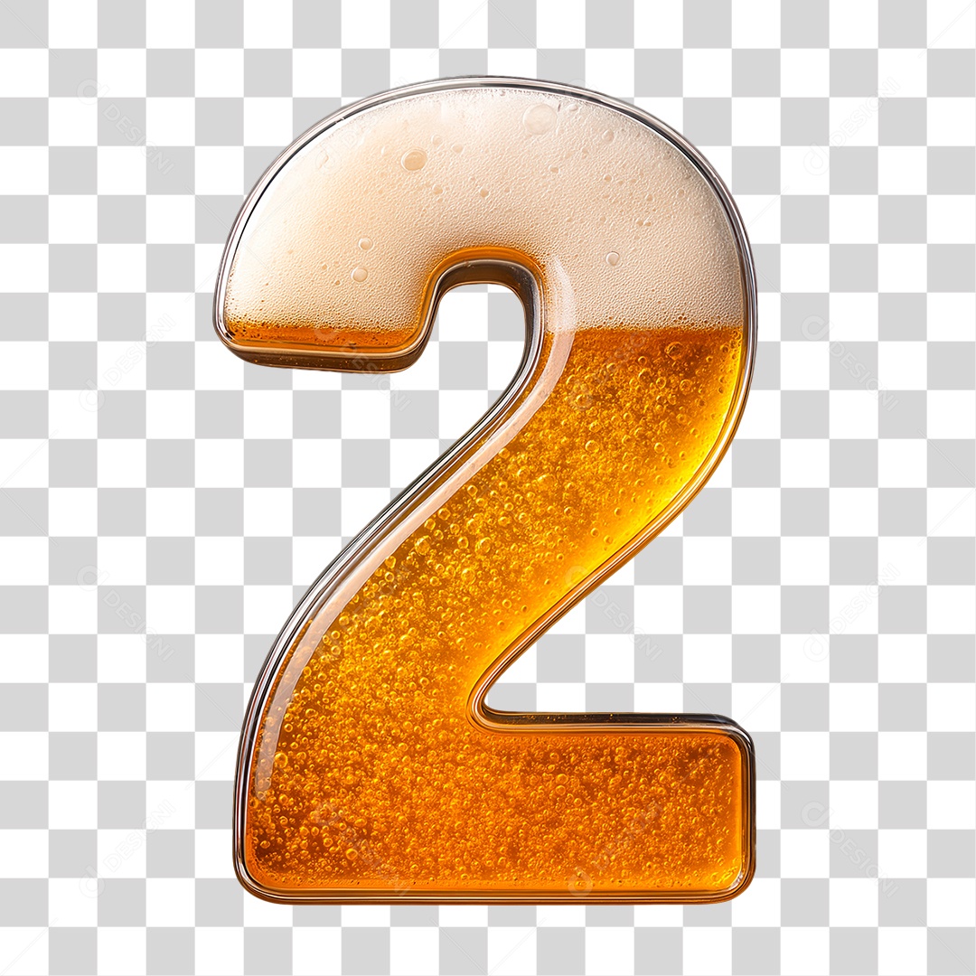 Número 2 Preenchido de Bebida PNG Transparente