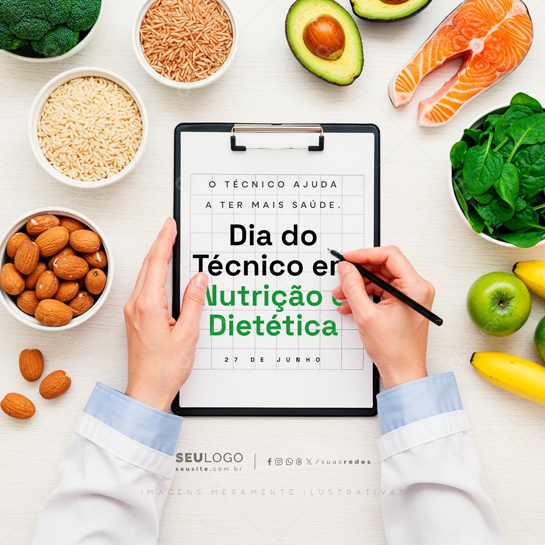 Dia do Técnico em Nutrição e Dietética 27 de Junho Social Media PSD Editável