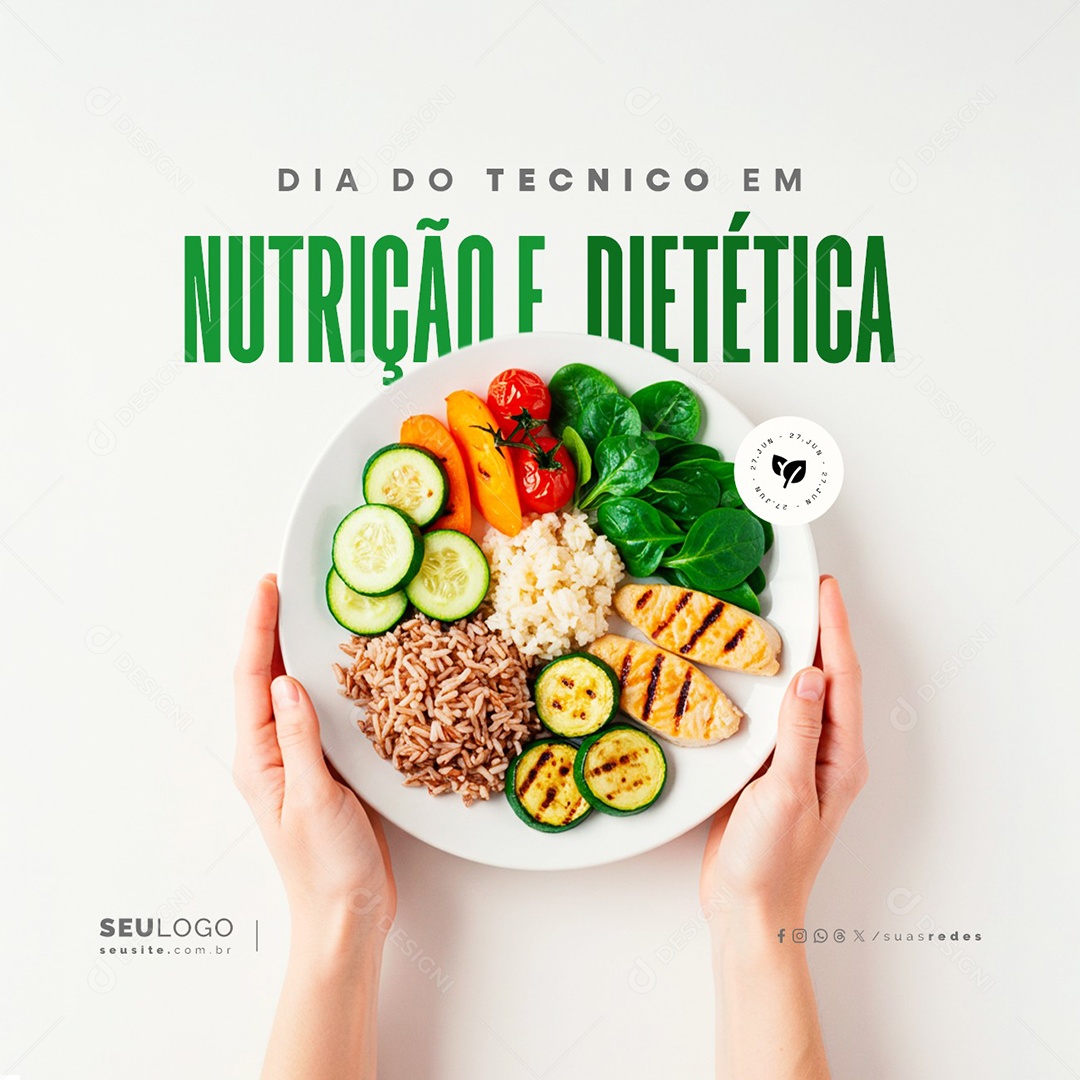 Dia do Técnico em Nutrição e Dietética 27 de Junho Social Media PSD Editável
