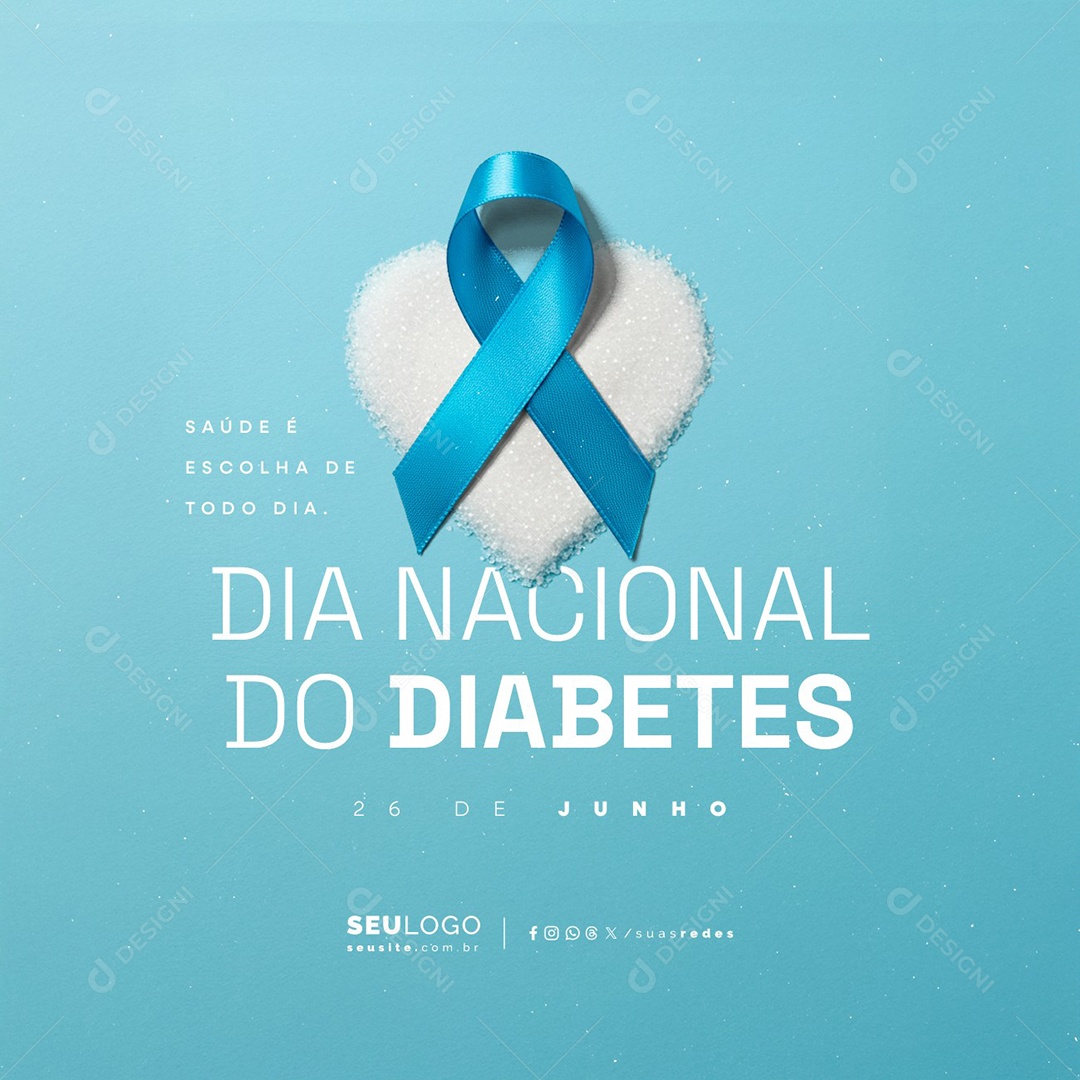 Dia Nacional do Diabetes 26 de Junho Social Media PSD Editável