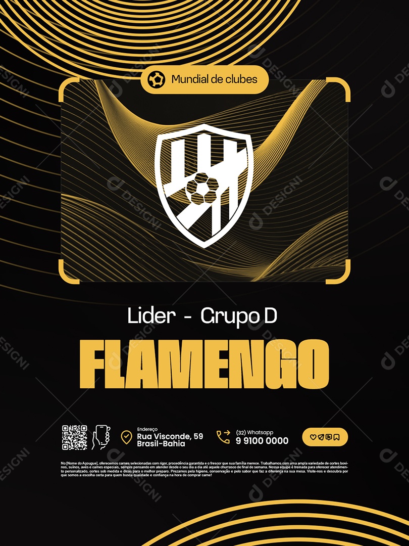 Jogos Mundial de Clubes Lifer Flamengo Social Media PSD Editável