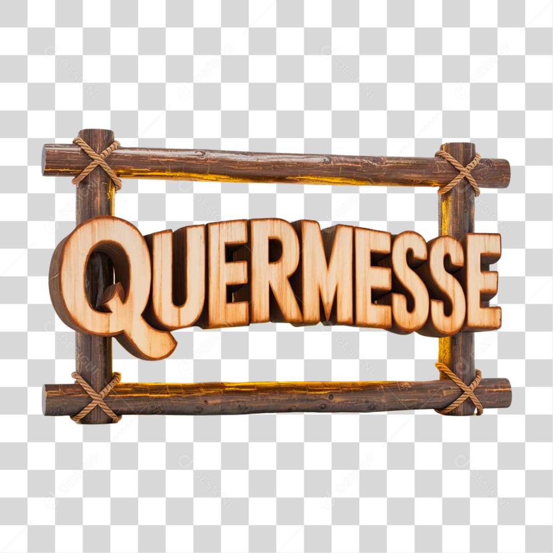 Selo 3D Quermesse para Composição PNG Transparente