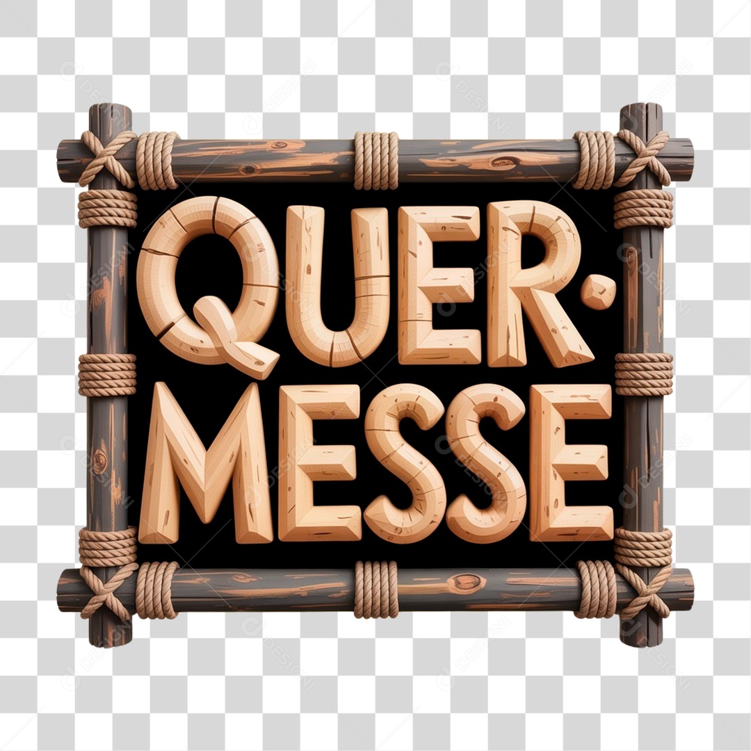 Selo 3D Quermesse para Composição PNG Transparente