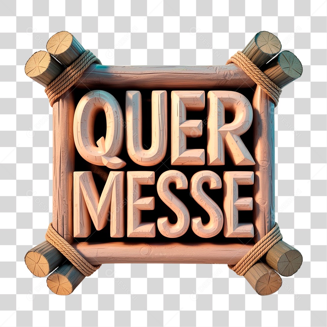 Selo 3D Quermesse para Composição PNG Transparente