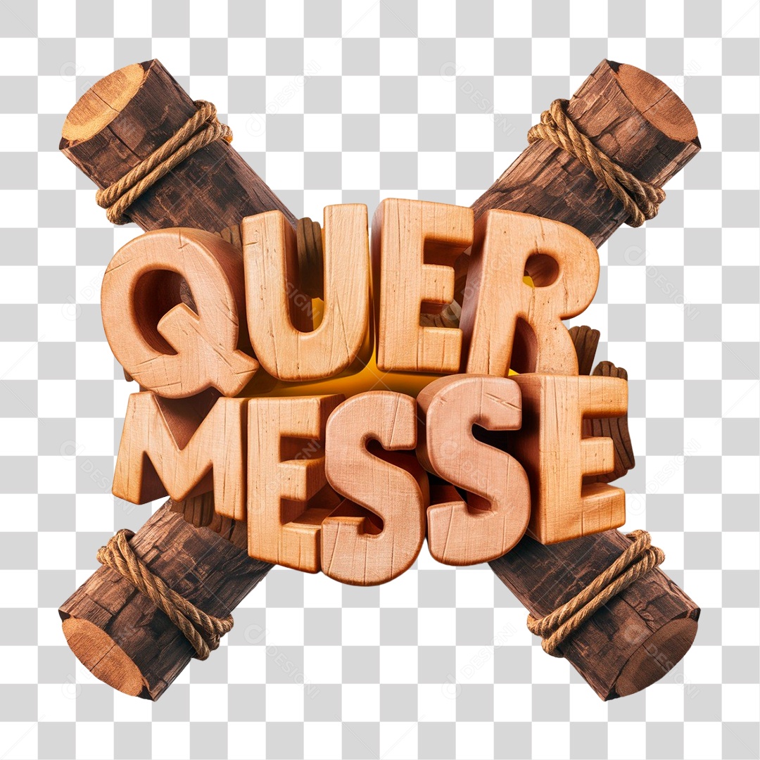 Selo 3D Quermesse para Composição PNG Transparente