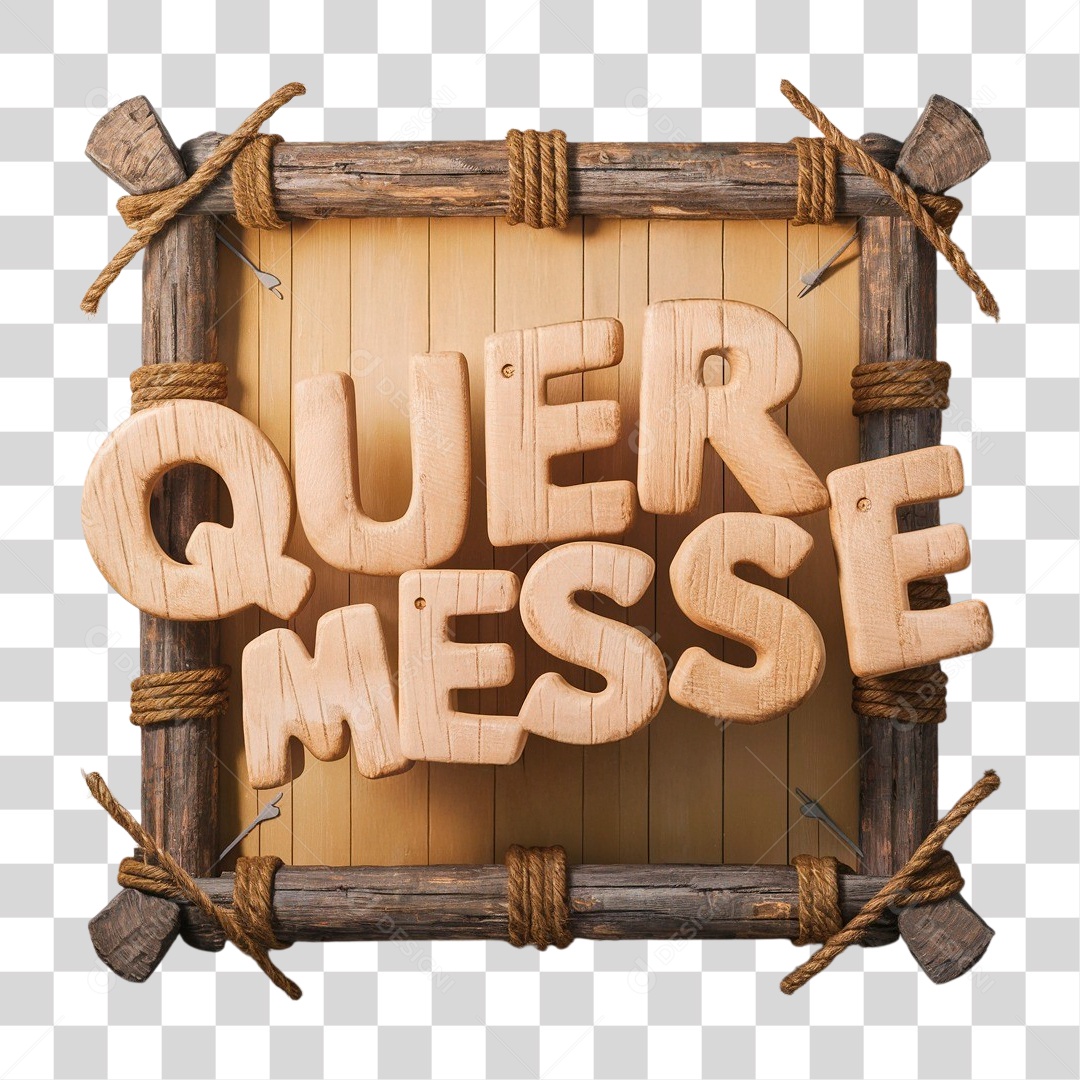 Selo 3D Quermesse para Composição PNG Transparente