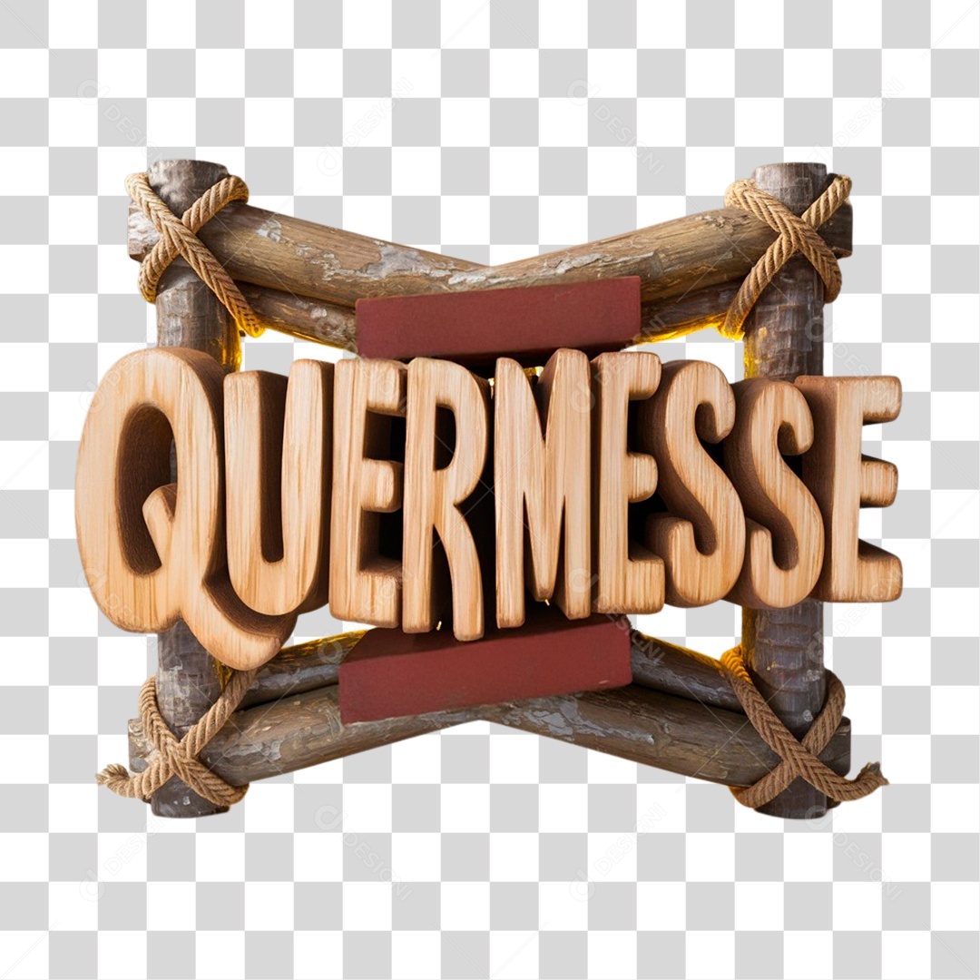 Selo 3D Quermesse para Composição PNG Transparente