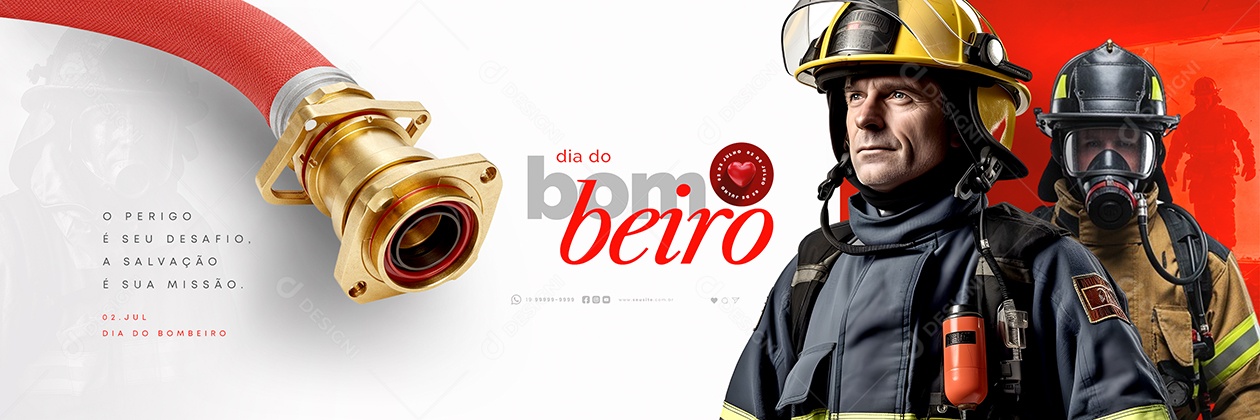 Carrossel Dia do Bombeiro 02 de Julho Social Media PSD Editável