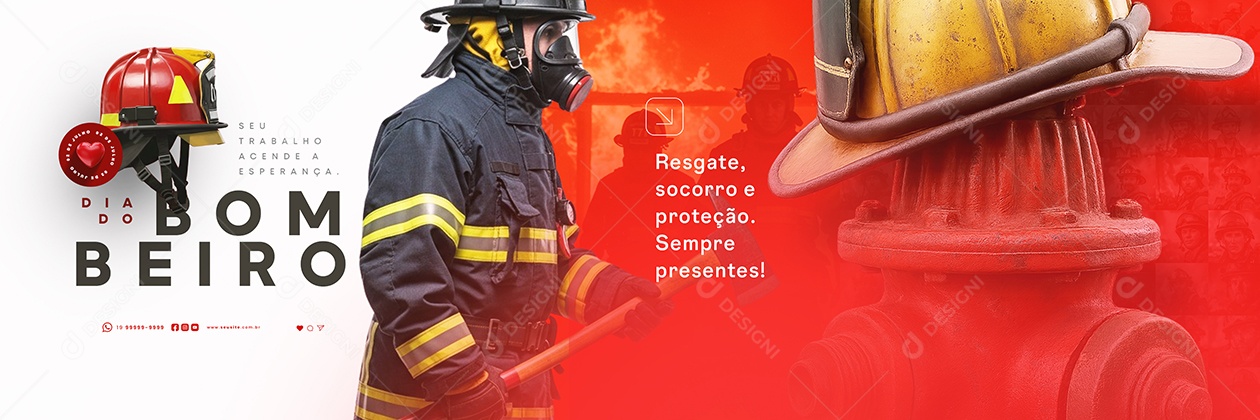 Carrossel Dia do Bombeiro 02 de Julho Social Media PSD Editável