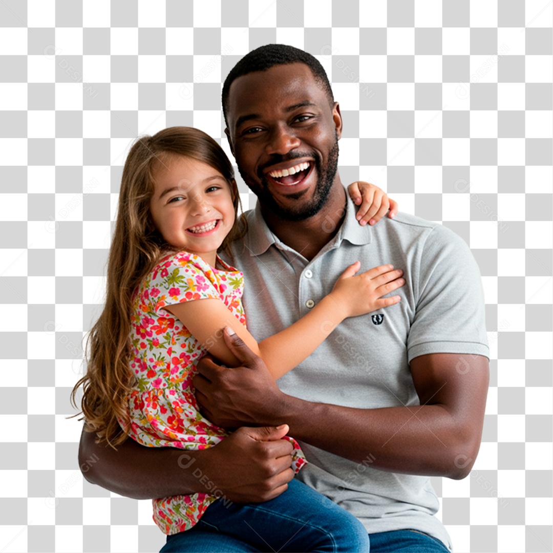 Pai e Filha Sorrindo PNG Transparente