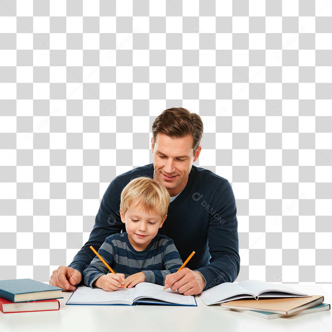Pai Ensinando Seu Filho PNG Transparente