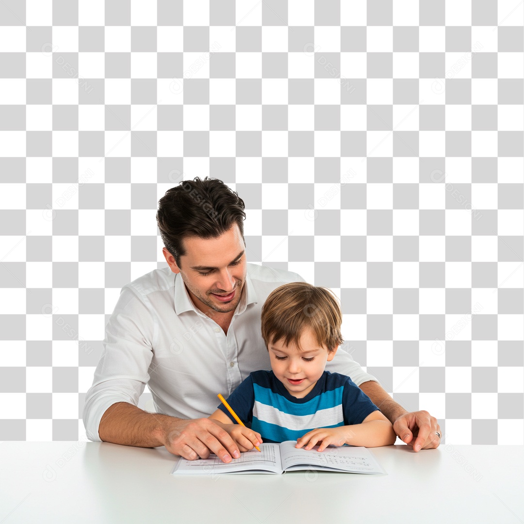 Pai Ensinando Seu Filho PNG Transparente