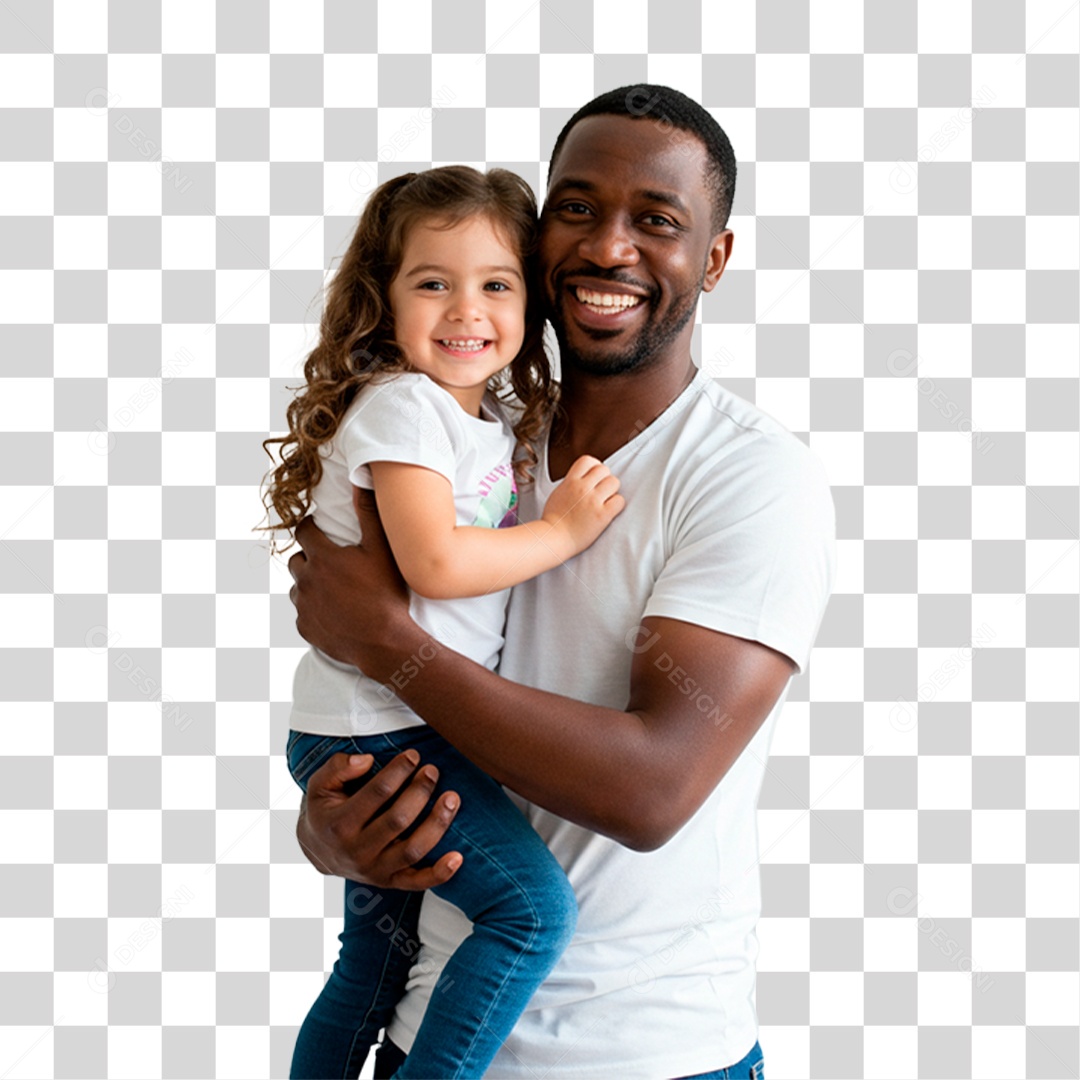 Pai e Filha Sorrindo PNG Transparente