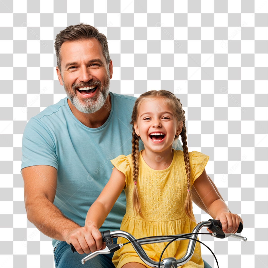 Pai Ensinando Sua Filha PNG Transparente