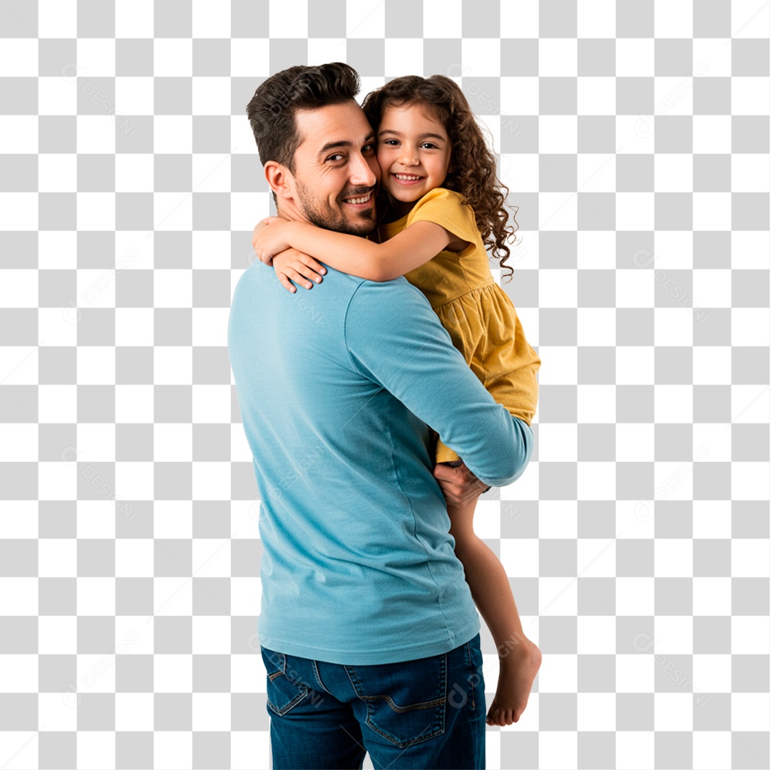 Pai e Filha Sorrindo PNG Transparente