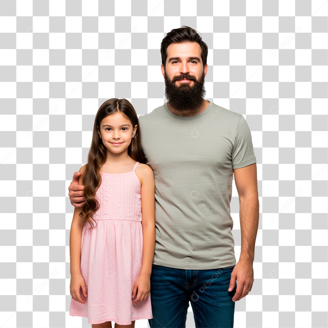 Pai e Filha Sorrindo PNG Transparente