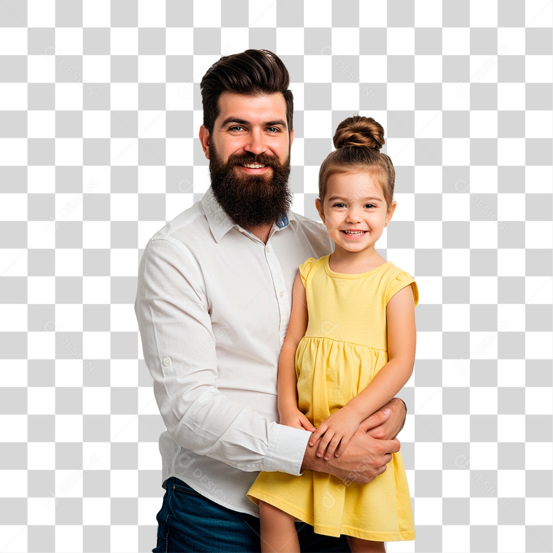 Pai e Filha Sorrindo PNG Transparente