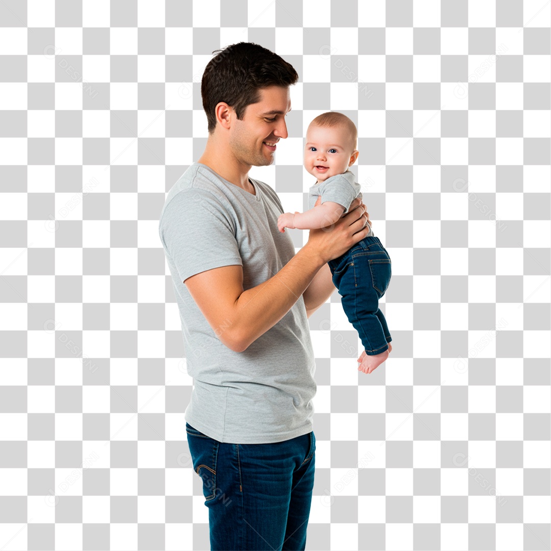 Pai Segurando Filho PNG Transparente