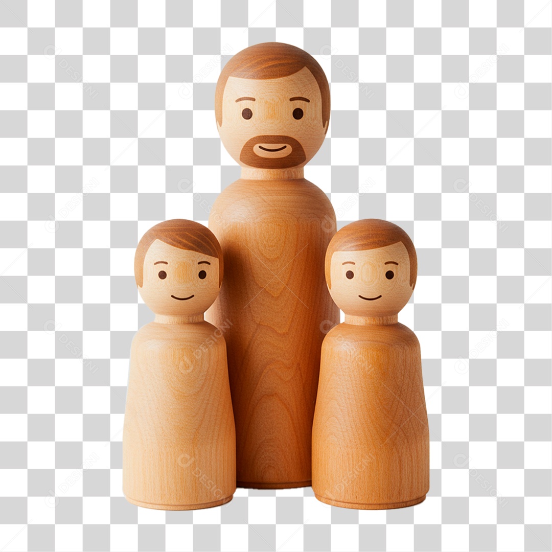 Bonecos de Madeira Família PNG Transparente