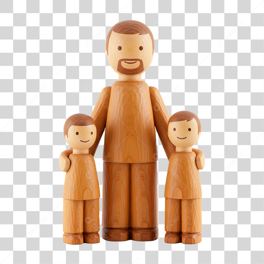 Bonecos de Madeira Família PNG Transparente
