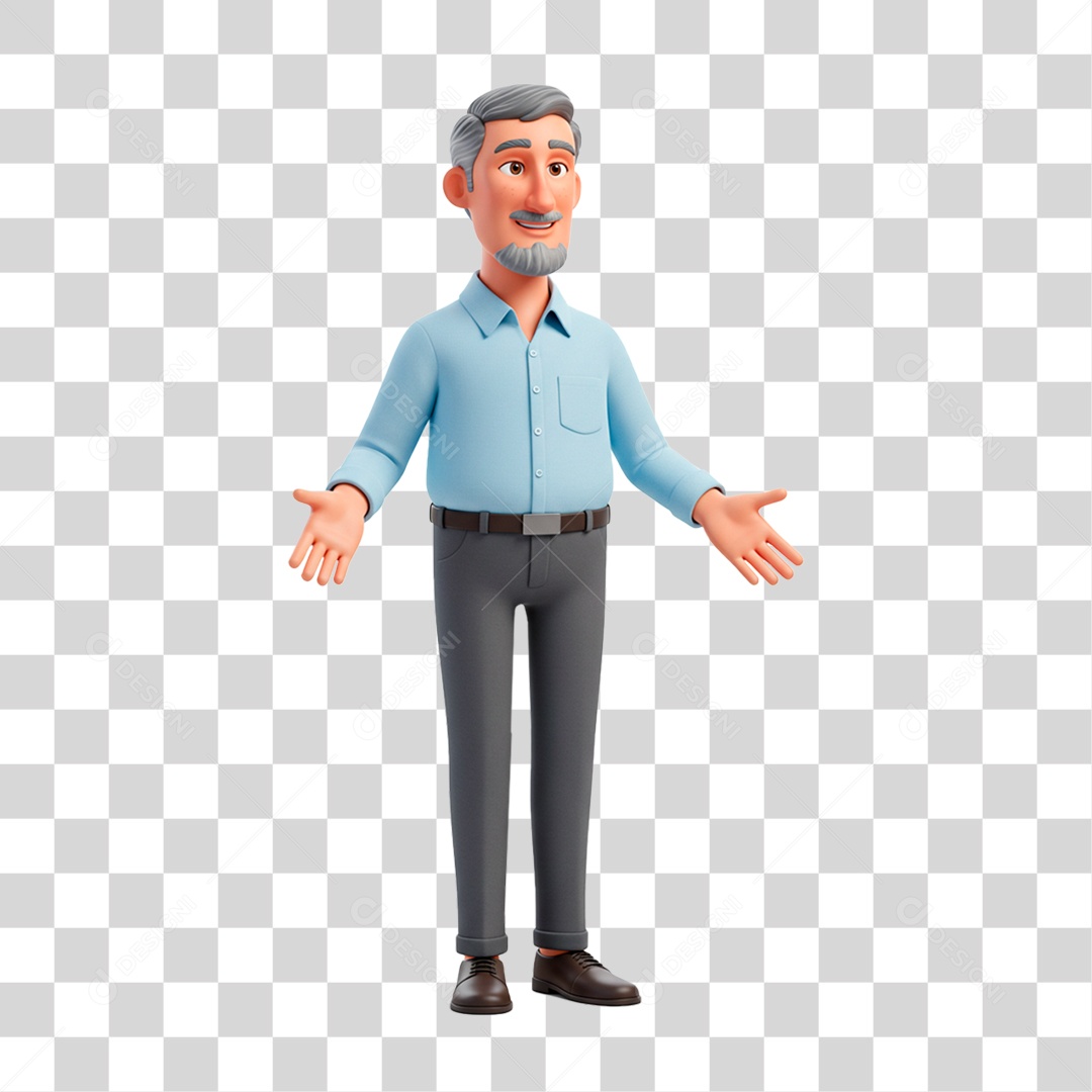 Personagem Homem Sorrindo PNG Transparente