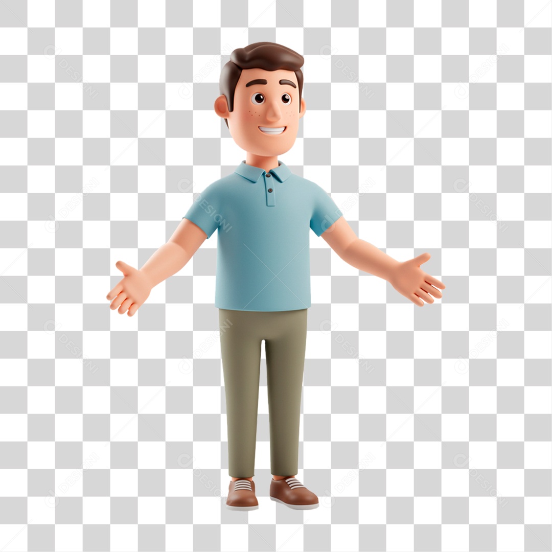 Personagem Homem Sorrindo PNG Transparente