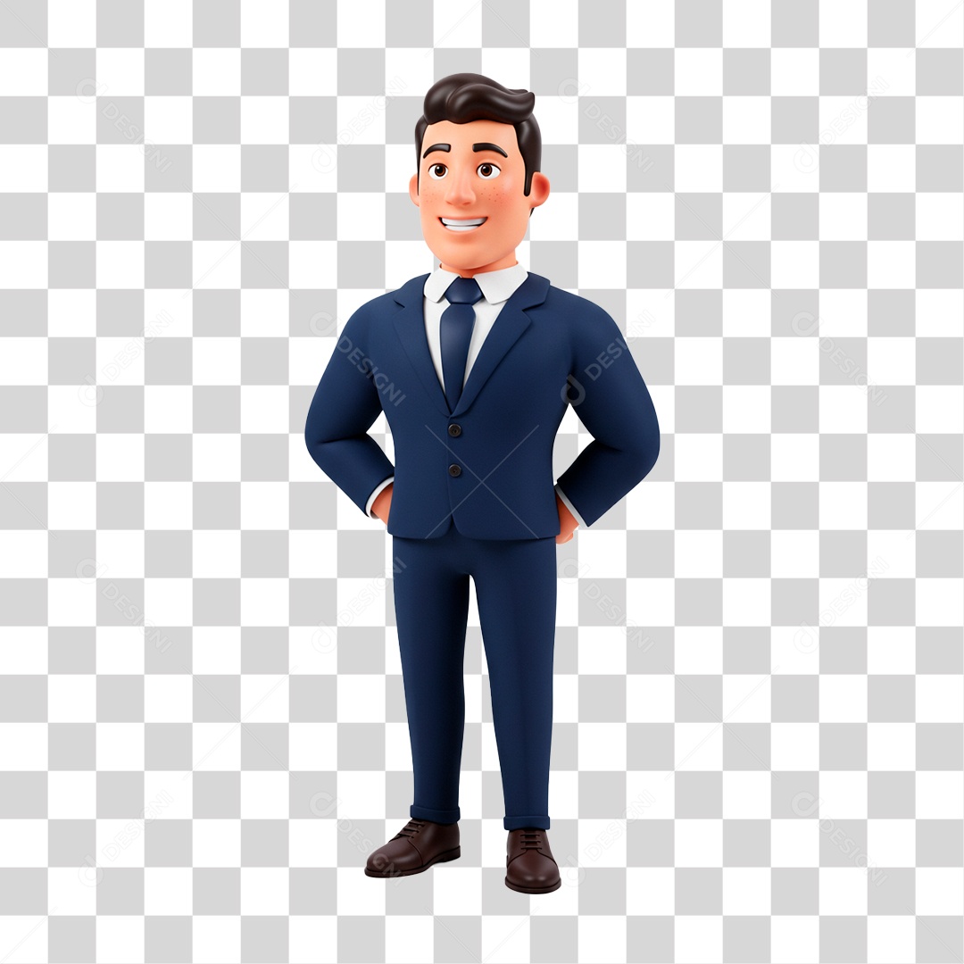 Personagem Homem de Terno PNG Transparente