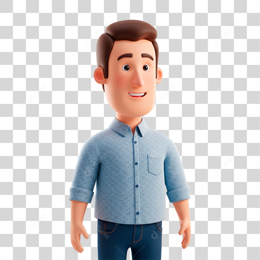 Personagem Homem Sorrindo PNG Transparente