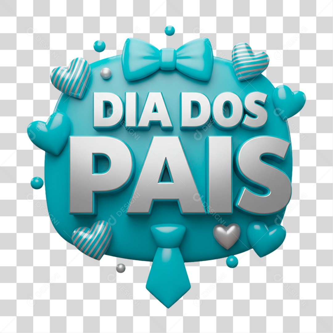 Selo 3D Dia dos Pais PNG Transparente