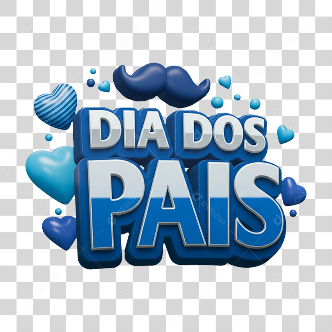 Selo 3D Dia dos Pais PNG Transparente