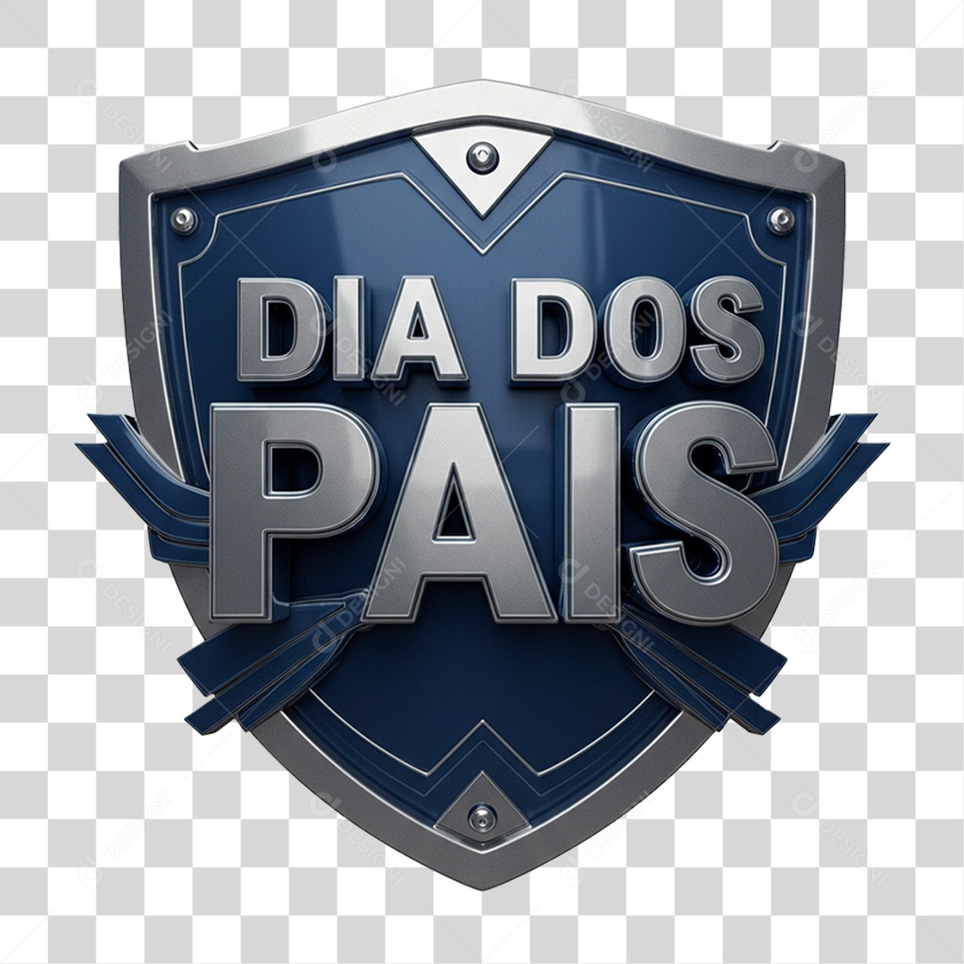 Selo 3D Dia dos Pais PNG Transparente