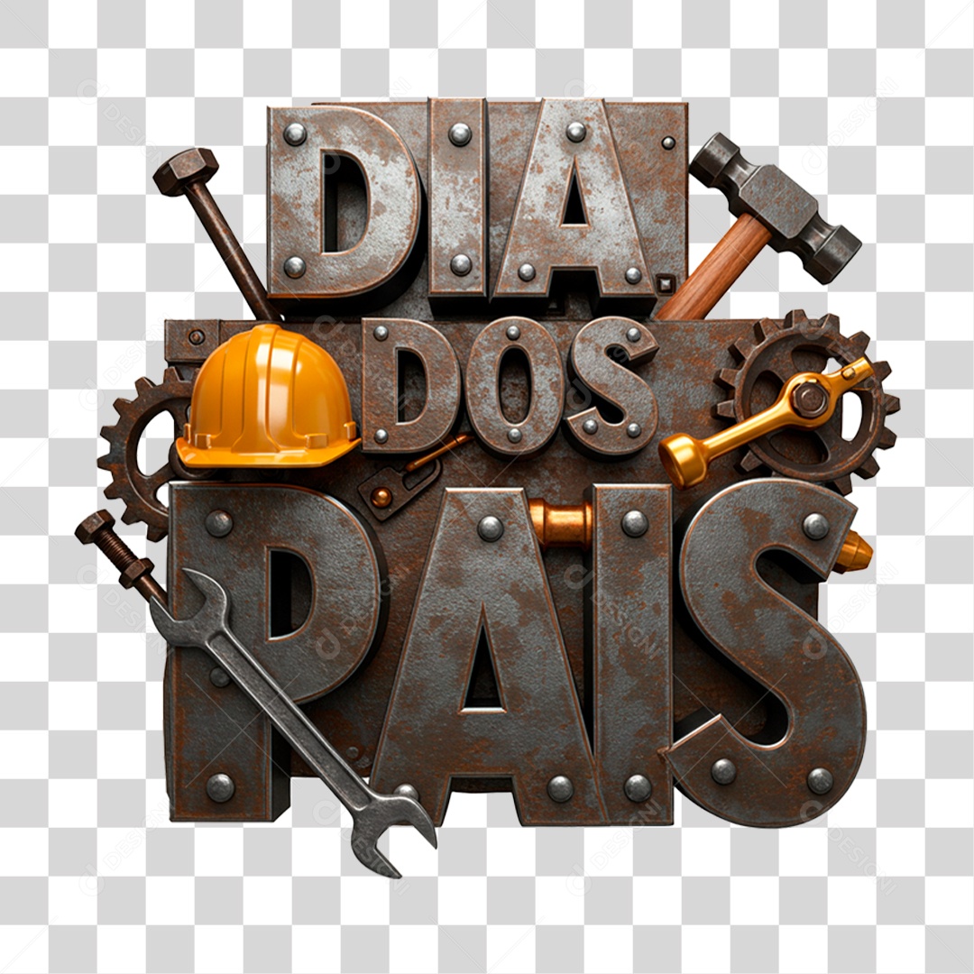 Selo 3D Dia dos Pais PNG Transparente