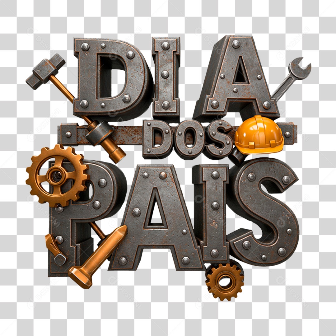 Selo 3D Dia dos Pais PNG Transparente