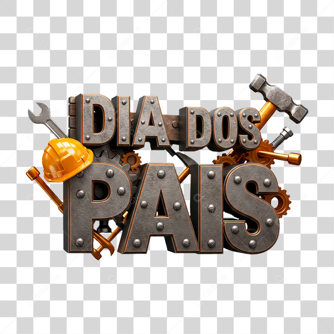 Selo 3D Dia dos Pais PNG Transparente
