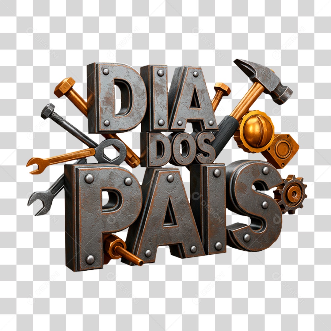 Selo 3D Dia dos Pais PNG Transparente