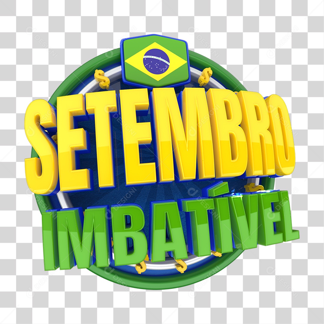 Selo 3D Setembro Imbatível PNG Transparente