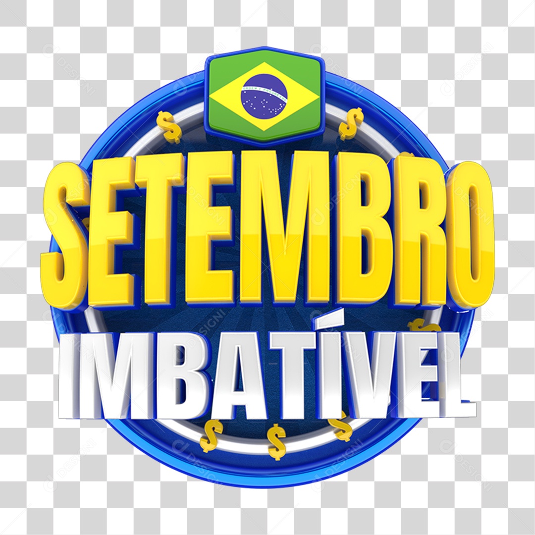 Selo 3D Setembro Imbatível PNG Transparente