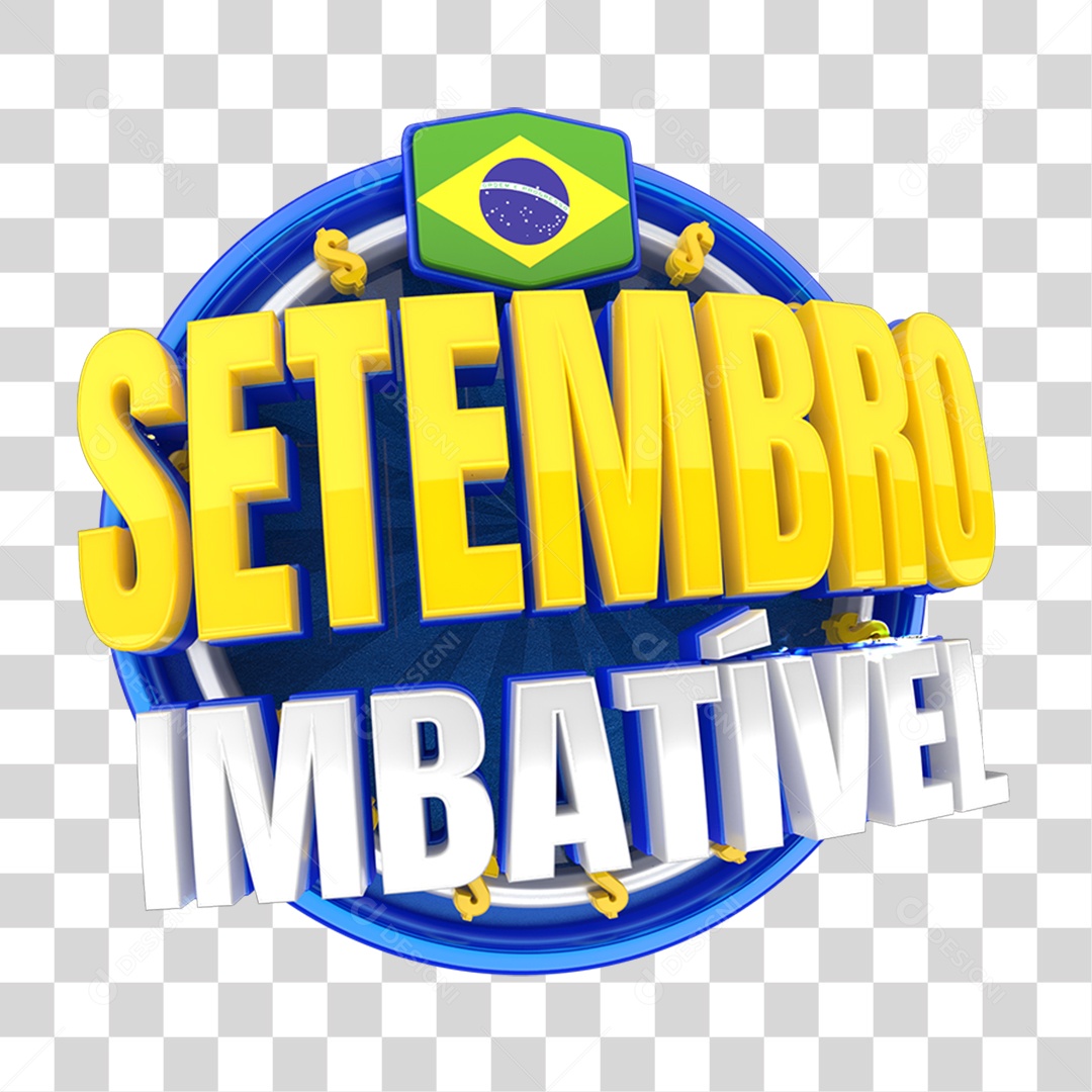 Selo 3D Setembro Imbatível PNG Transparente
