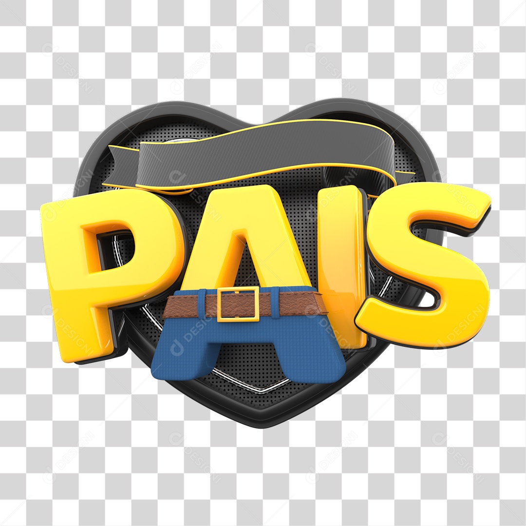 Selo 3D Mês dos Pais PNG Transparente